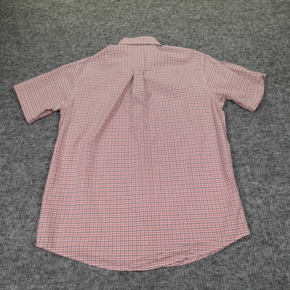 Cinch Shirt Mens Medium Red Black Plaid Button Up Short Sleeve Western Cowboy - Picture 3 of 10